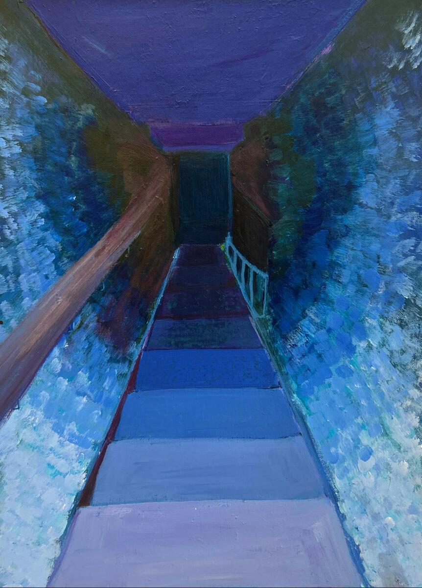 *"Nyctophobia" (2022), acrylic paint on canvas board