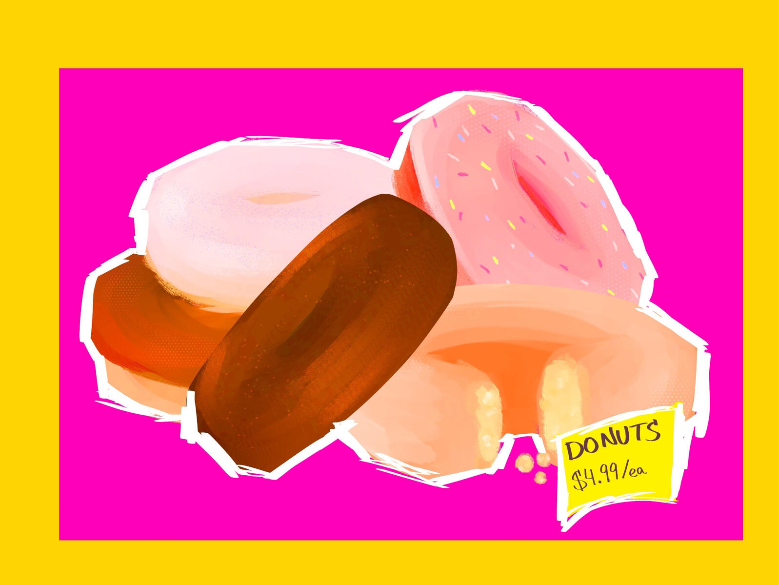 *"$5 Donuts" (2025), DIGITAL DRAWING