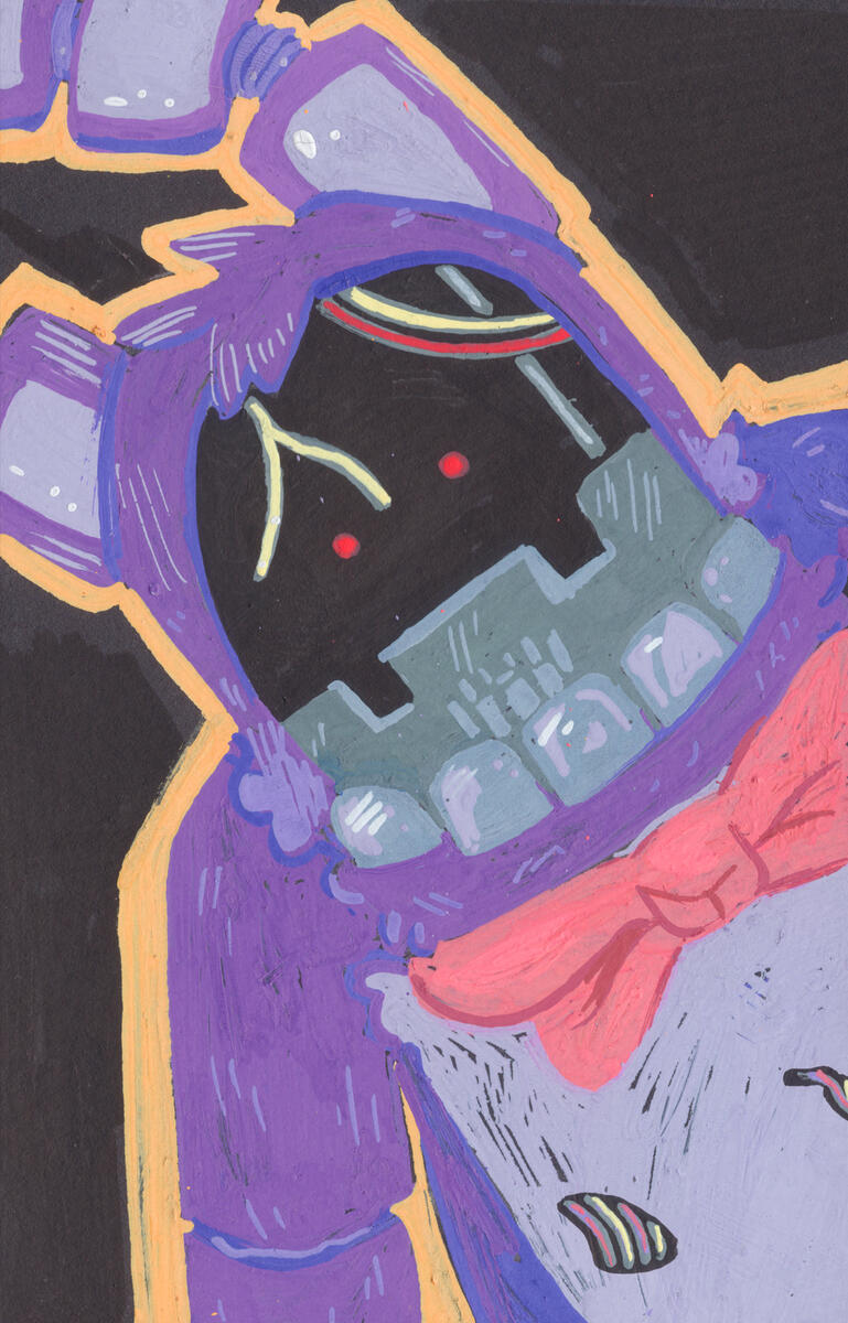"Withered Bonnie" (2025), acrylic marker on heavyweight paper | FNAF 2